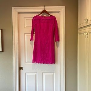Hot pink sleeve dress